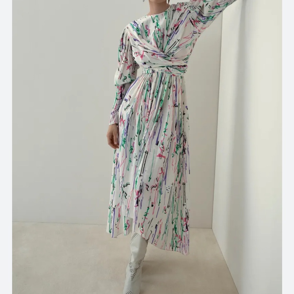 Elegant Multicolor Abstract Dress